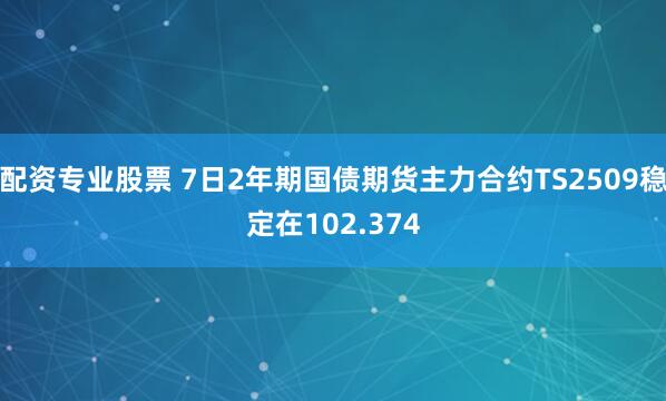 配资专业股票 7日2年期国债期货主力合约TS2509稳定在102.374
