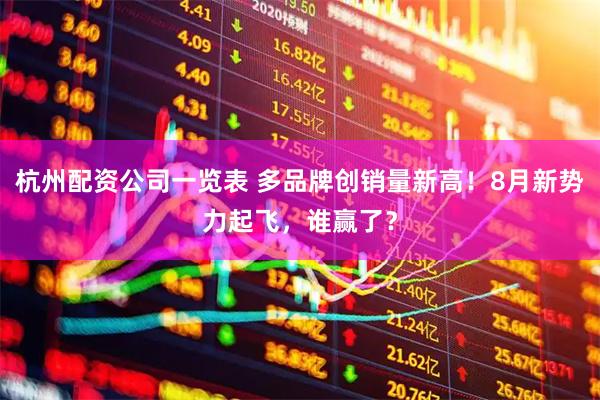 杭州配资公司一览表 多品牌创销量新高！8月新势力起飞，谁赢了？